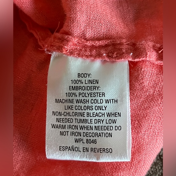 Charter Club Top floral embroidered linen blouse Size Small - Picture 9 of 12